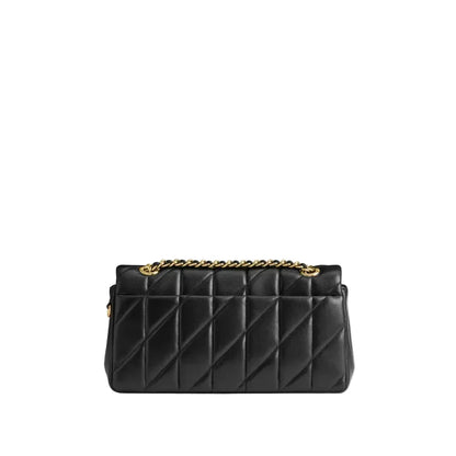 The Tabby Shoulder Bag 26 With Pillow Quilting - Brass/Black